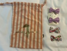 Lacey Lane set of 4 mini hair clip bows incl. 2 Jasmine Minis plus small tote