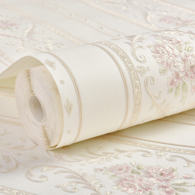 Retro Luxury Wallpaper Deep Embossed Flower Textured Non-woven Wall Decor NEW