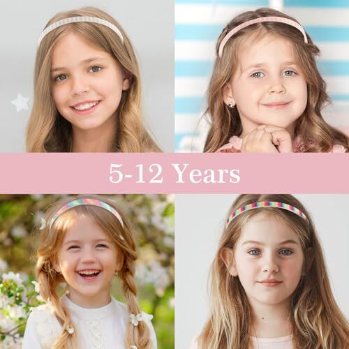 Glitter Headband, 4pcs Plastic Sparkly Cute Non Slip Chunky Rainbow set - Bild 5 von 8