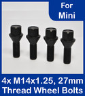 4 x Alloy Wheel Bolts in Black for Mini M14 x 125 27mm Thread