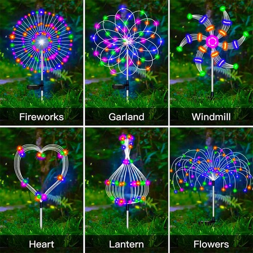 Pathway Lights Solar LED Outdoor Waterproof Firework Garden Decor Lawn Yard Lamp - Picture 2 of 16