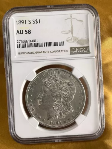 1891-S Morgan Silver Dollar $1 NGC AU58