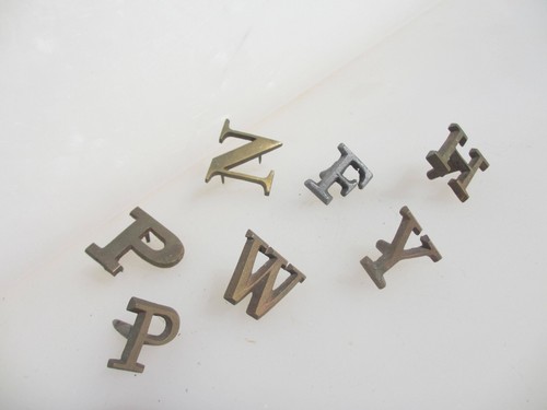 Vintage Brass Initials Letters Job Lot ODD 1.25"H - Picture 8 of 14
