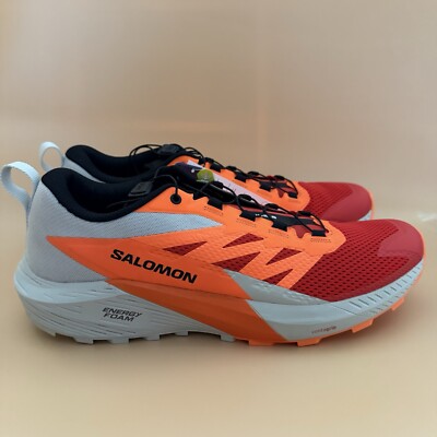 Salomon Mens 11.5 SENSE RIDE 5 Outdoor Trail Running Shoes Fiery Red L4704620035