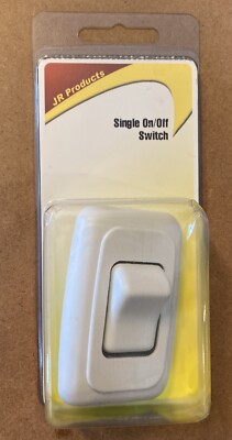 JR Products 12005 Single SPST On-Off Switch with Bezel WHITE