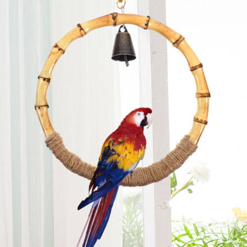  Parrot Summer Hammock Bamboo Perches Swing Bird Rope Toys Hanging Platform - Afbeelding 1 van 12