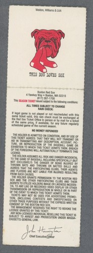 8/16/96 California Angels vs Boston Red Sox at Fenway Park Full Ticket - Picture 2 of 2