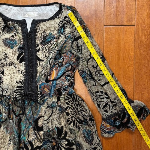 Whimsigoth Womens Tunic Top Size XL Velvet Burn Out Goblincore Forrest Fairy - Picture 11 of 16