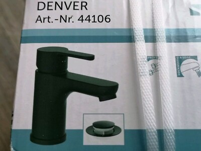 Denver Wasserhahn und Stecker Warm und Kalt Mischbatterie Schwarz Matt Art Nr 44106