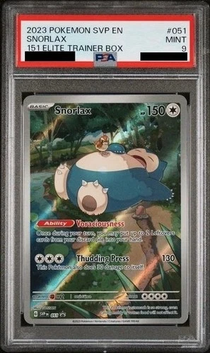 2023 POKEMON SVP EN-SV BLACK STAR PROMO 151 ELITE TRAINER BOX #051 SNORLAX PSA 9