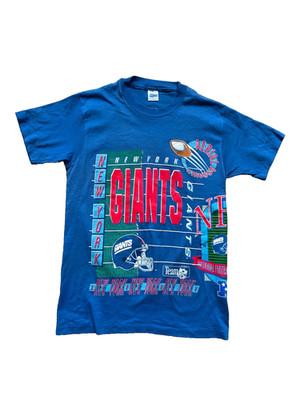 Vintage 90s Salem NFL RARE New York Giants Single Stitch AOP T-Shirt M