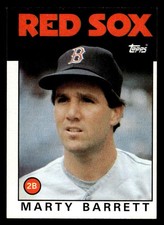 1986 Topps #734 Marty Barrett Card Boston Red Sox