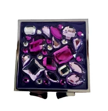 Purple Compact Mirror w/ Rhinestones - (NEW)
