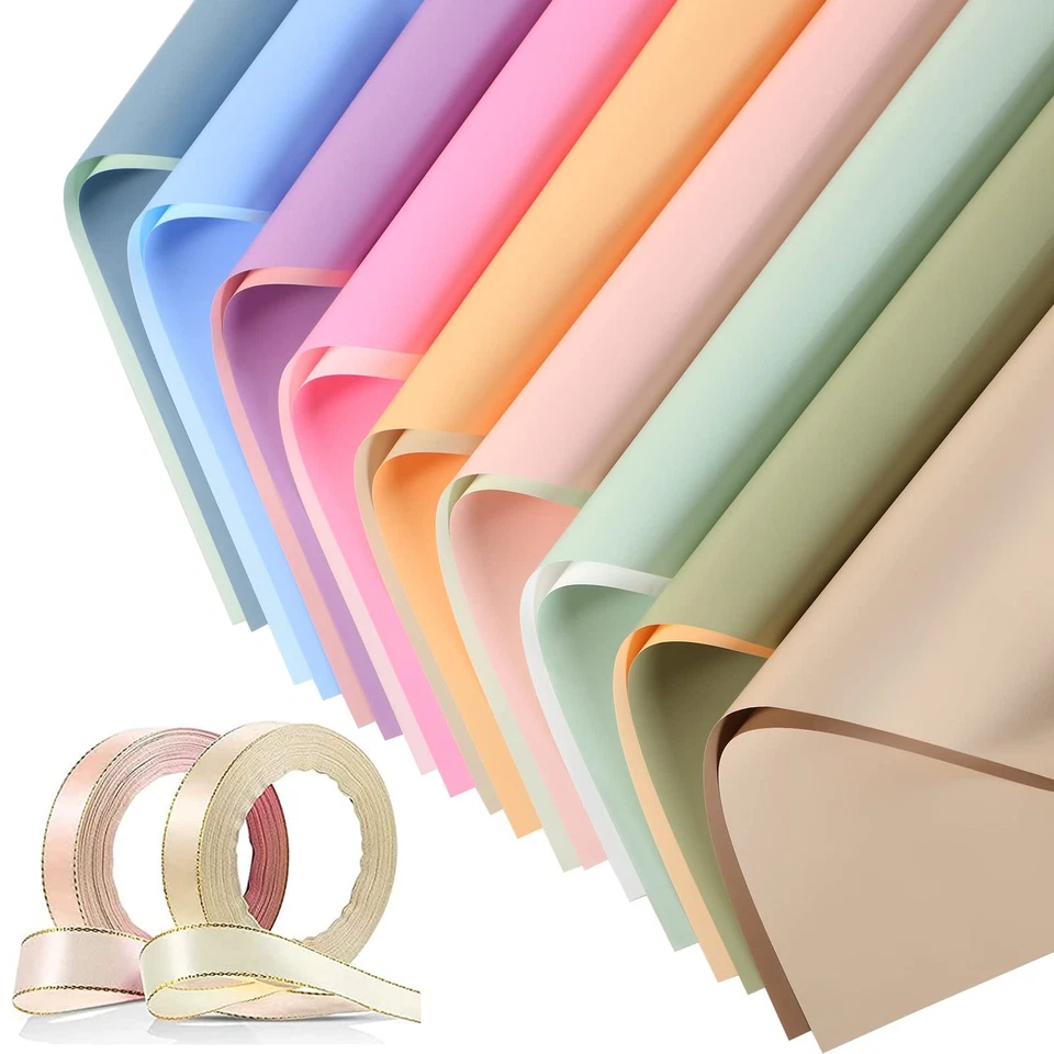 36 Hojas Impermeable Doble Color Papel de Envolver Flores Ramo Floral Suministro... Foto 2 de 4