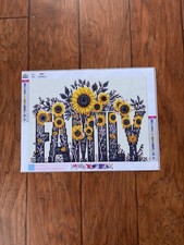 Completed Sunflower Family Diamond Art Painting 12 x 15.75