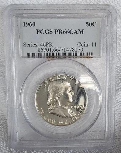 🔥Cameo🔥 1960 Franklin Half Dollar PCGS PR66CAM Proof Silver 50 Cent
