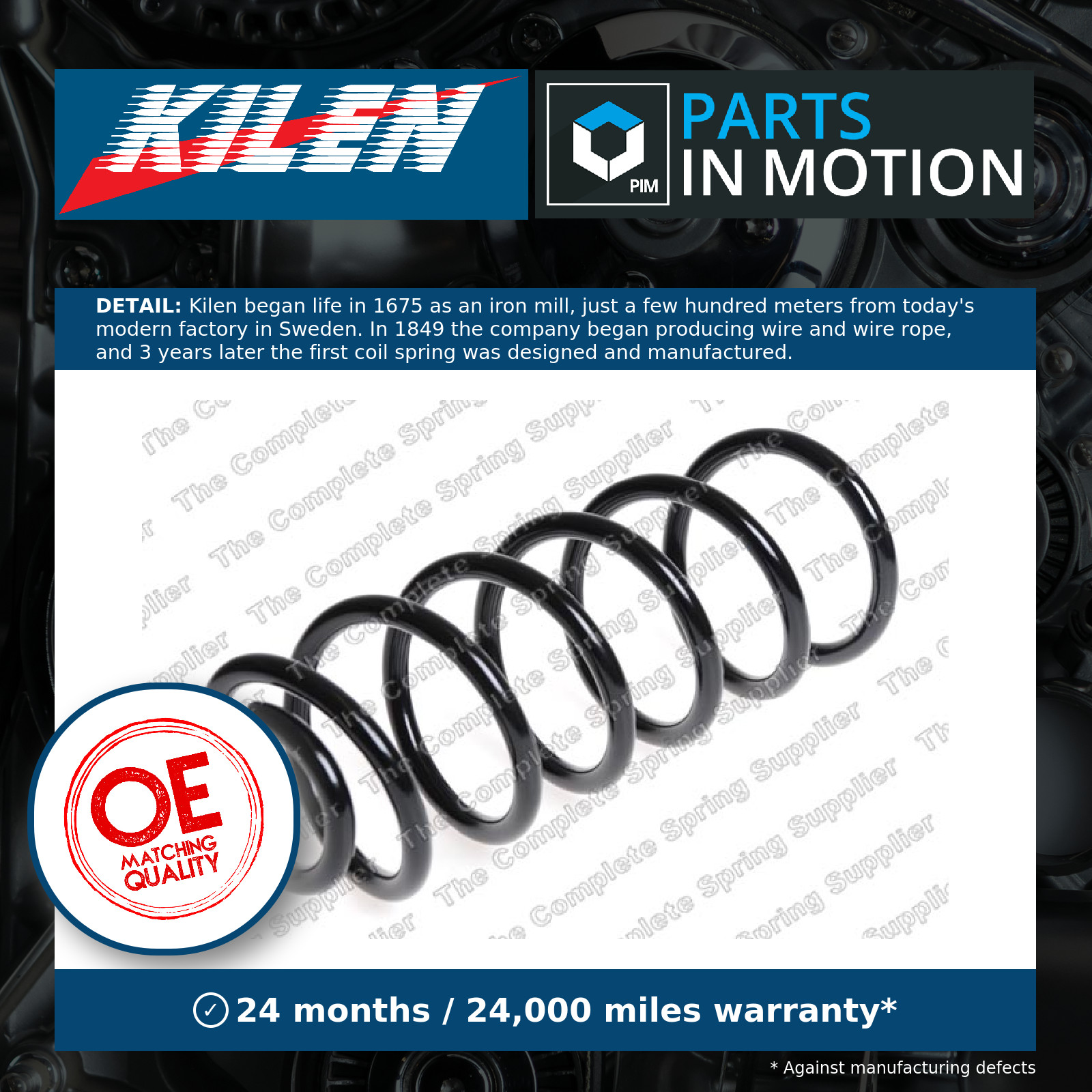 Coil Spring fits PEUGEOT BIPPER 1.3D Rear 2010 on Suspension Kilen 5102AR 5102AV - Image 3