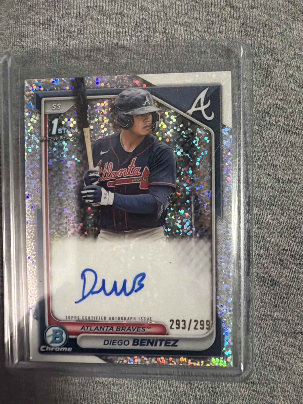 2024 Bowman Chrome Diego Benitez 1st Prospect Speckle Refractor Auto /299
