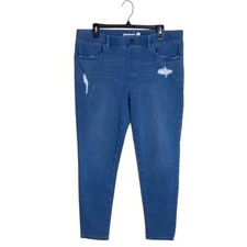 Betabrand Women's Distressed Pull On Denim Jegging Jeans Blue Size XLP