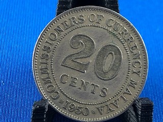MALAYA 20 CENTS 1950 (A4/69)