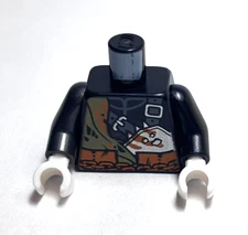 Lego - Minifigure Torso - Black, Orange, Armor, Chain