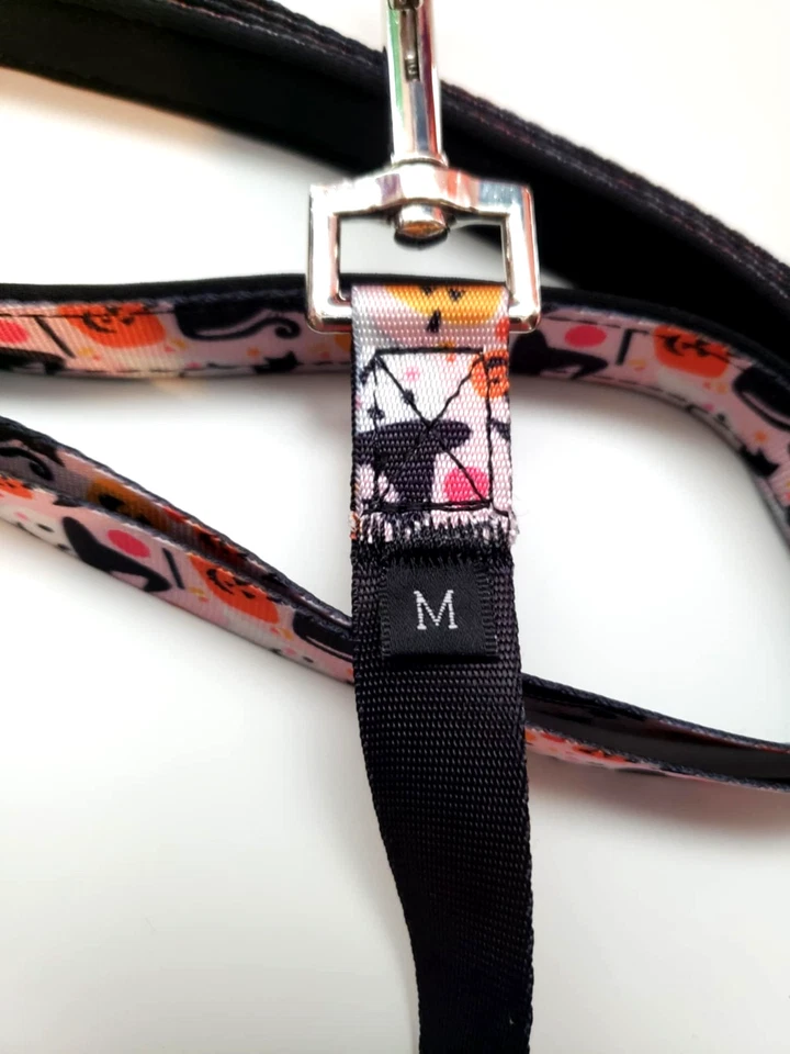 Halloween Whimsy Collection Dog Collar Bandana & Leash Toile Trouble M 14in-20in - Image 3 of 4