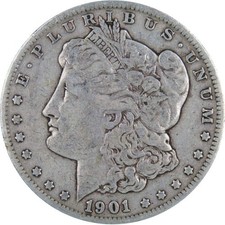 1901 O Morgan Dollar F Fine 90% Silver $1 US Coin Collectible
