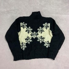 Vintage Strickpullover abstrakt bestickt Blum...