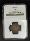 1858 25C Seated Liberty Quarter NGC F15