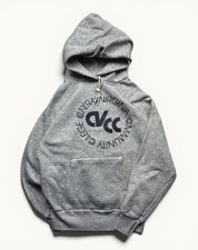 Vintage Men’s Virginia CVCC College Hoodie 70s USA Made Spellout Sz M Grey