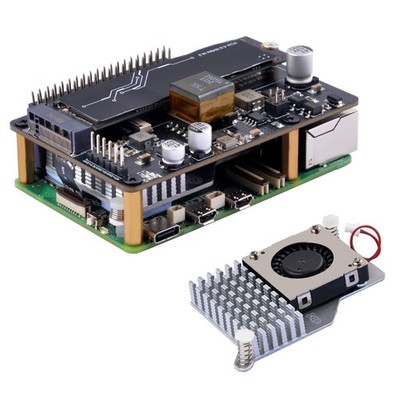 GeeekPi P33 M.2 NVME M-Key PoE+ Hat with Official Pi 5 Active Cooler for Rasp...