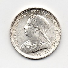 1899 Sixpence, Victoria veiled head