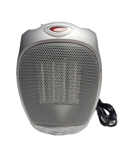 Amazon Basics Ceramic Space Heater, Indoor Use, Portable, 1500W - SILVER