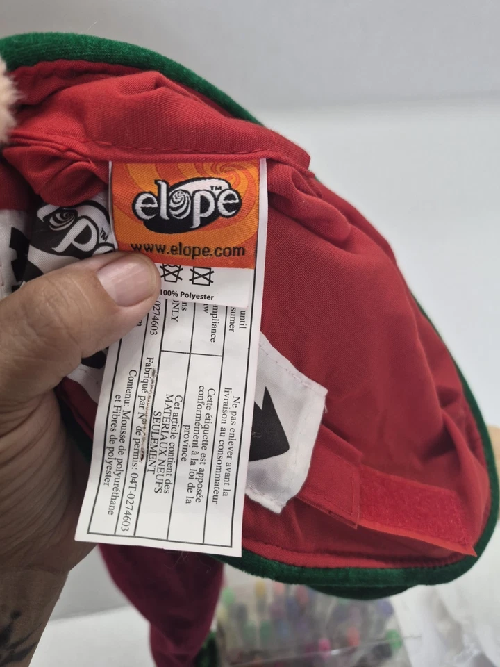 Plush Elf Hat with Ears- Green/Red - Christmas - Deluxe Costume Accessory - Image 2 of 4