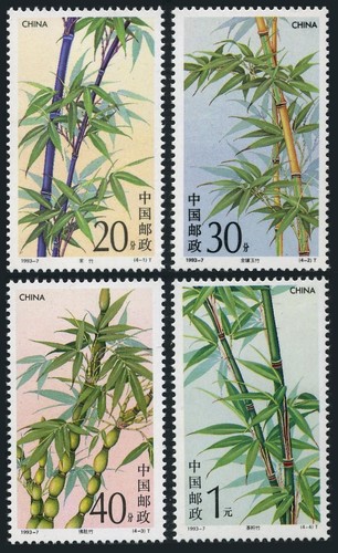 China PRC 2444-2447, 2448, MNH. Michel 2478-2481, 2482 Bl.62. Bamboo, 1993. - Picture 1 of 2