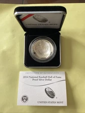 2014 National Baseball Hall of Fame Proof Silver Half  Dollar with Box & COA