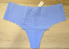 NWT Victoria's Secret Periwinkle Smooth No-Show Laser Cut Thong String Panties M