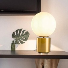 11 Inch Modern Gold Globe Table Desk Lamp,Vintage Mid Century Round Table Lamp