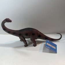Apatosaurus Plastic Vinyl Dinosaur Figure 10   Toy Brown/ Black