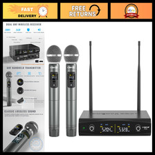 Wireless Microphone System - Handheld Dynamic Mics for Singing, Karaoke, Church