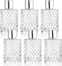Lawei 6 Pack Refillable Spray Bottles Perfume Atomizer, 100ML Clear,Silver 