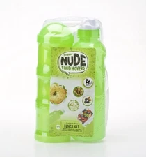 Smash Nude Food Movers Lunch Kit Sandwich Case Water Bottle Snacks  Lime Green