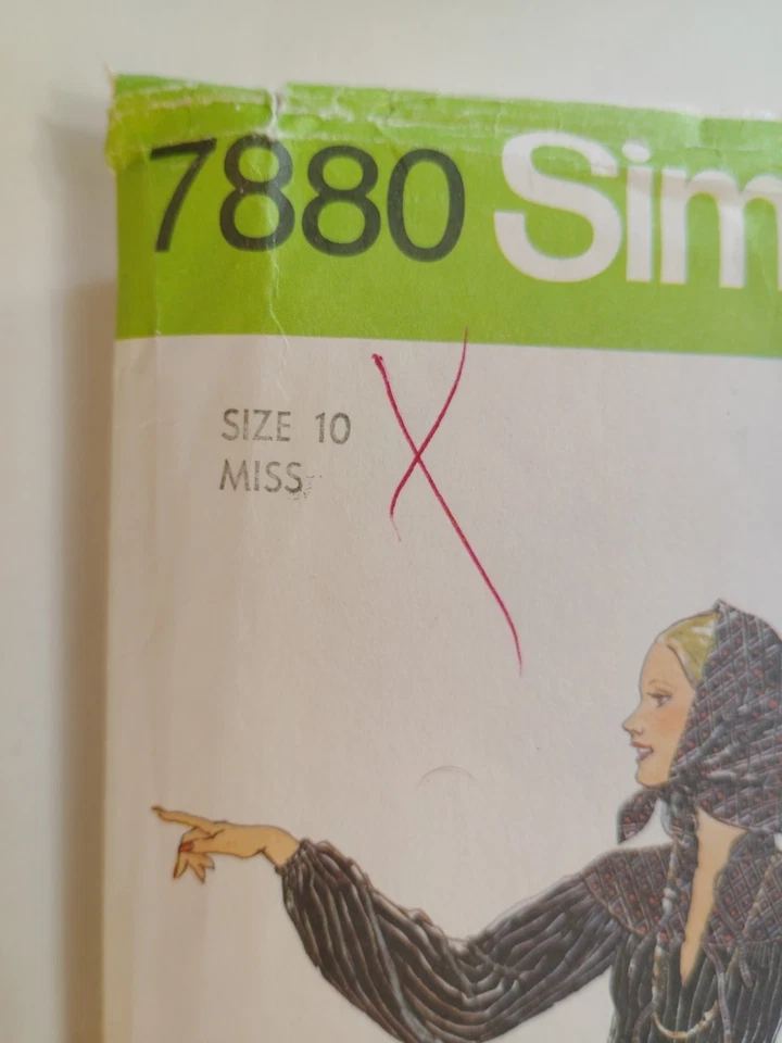 Simplicity 7880 Full Skirt Vest Scarf Blouse Sewing Pattern Cut VTG Pullover Cut - Image 2 of 4