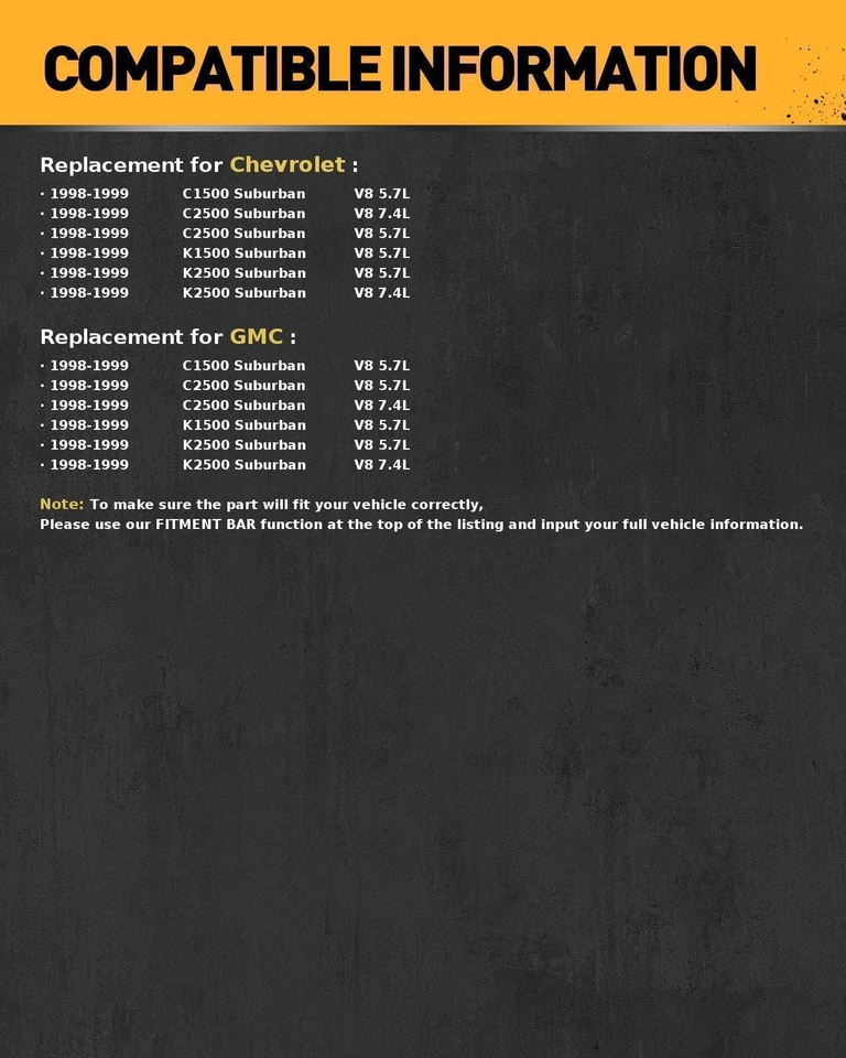 Conjunto de bomba de combustible para Chevrolet C/K1500 GMC K1500 Suburban V8 1998-1999 5,7 L Foto 3 de 4