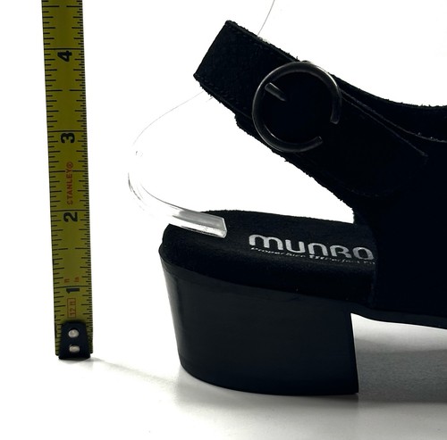 Munro Jenny Black Lizard Print Nubuck Sandals Womens Size 8.5M Slingback USA New - Picture 7 of 10
