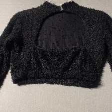 Eurotard Ballet Dance Black Sweater Top Large Fuzzy Soft VTG Dancer Costume USA
