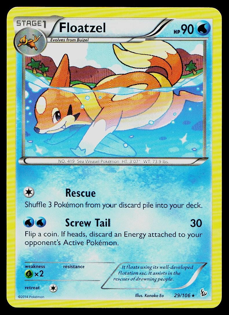 Pokemon Card Flashfire Floatzel 29/106 Rare