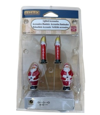 Lemax Lighted Santa Candles Village Accessory Christmas Decor Holiday