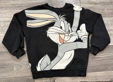 H M Looney Tunes Bugs Bunny Kids Sweater Size US 5T Big Print Black Long Sleeve