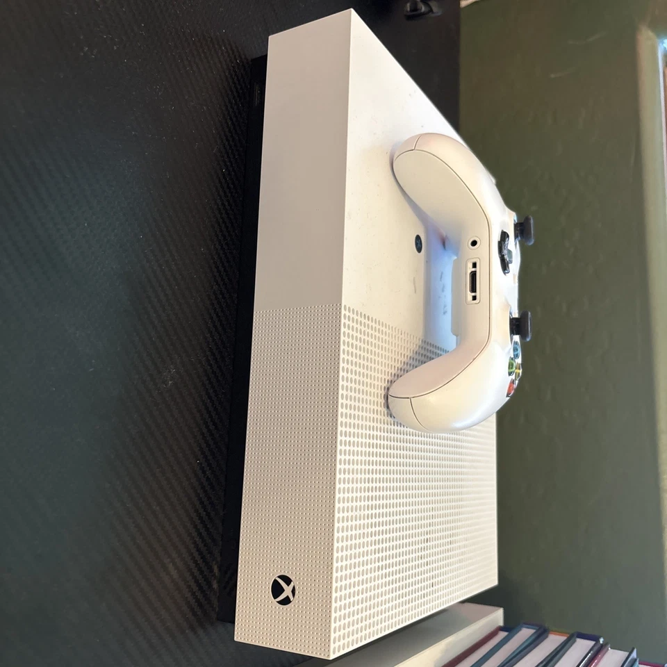 Microsoft Xbox One S 1TB All Digital Edition White Console w/ Controller, Cables - Image 2 of 3